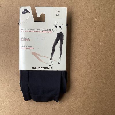 Calzedonia Black Skin Firming Skin Softening Footless Tights, Size S/M